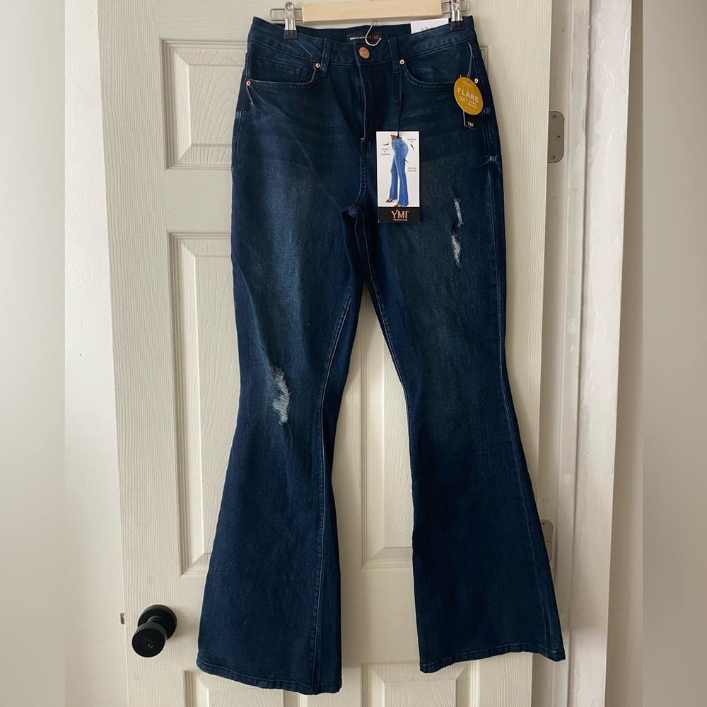 Flare ripped jeans